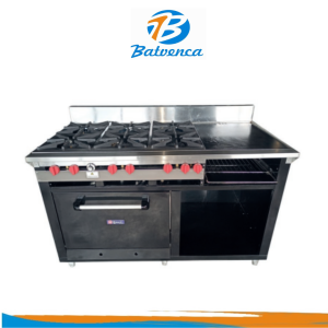 Cocina Industrial 6 hornillas multiples funciones pintada MStar / Mod. CIH46112G