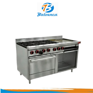 Cocina Industrial 6 hornillas multiples funciones Ac. Inox. Iboia / Mod. COC-IB.06.PGH