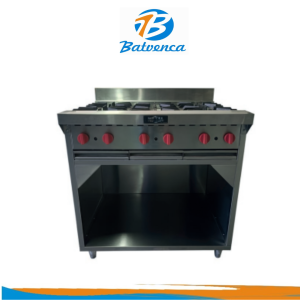 Cocina Industrial 6 hornillas y gabinete en Ac. Inox. Metal Supreme / Mod. CIHM46008G